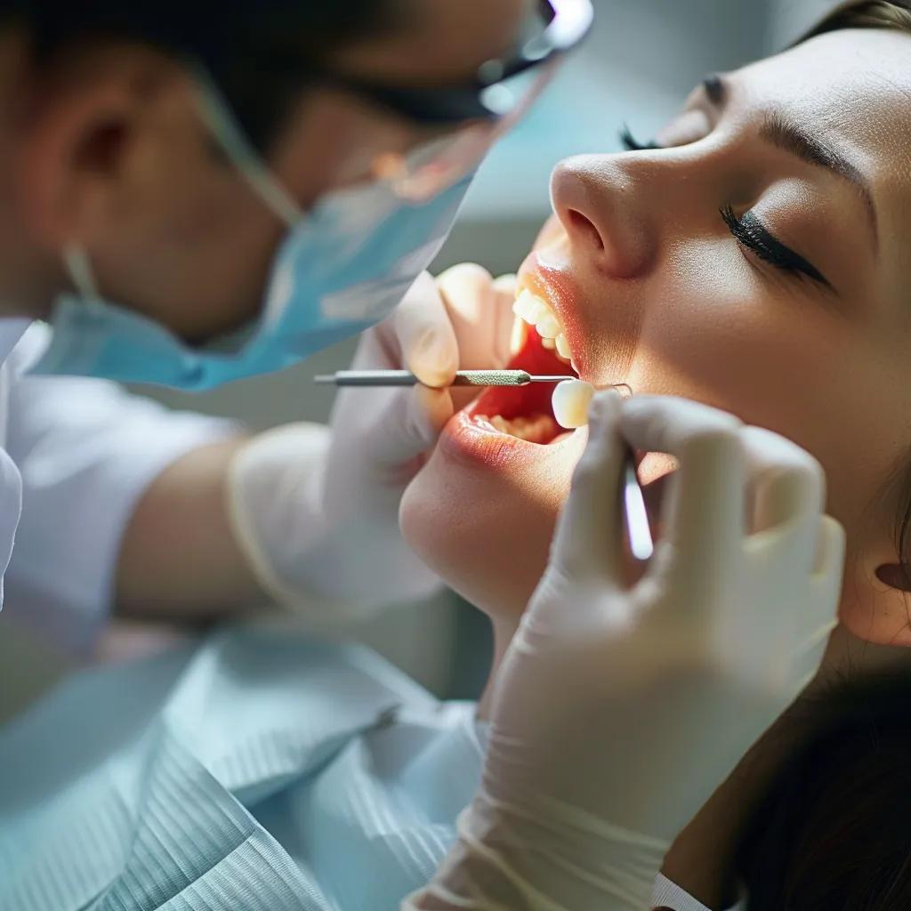 Dental professional examining a patient for signs of a dental abscess, showcasing emergency care